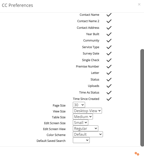 screenshot of the cross connections preferences window