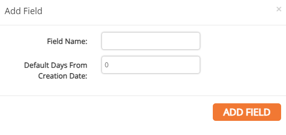 screenshot of the add date field form