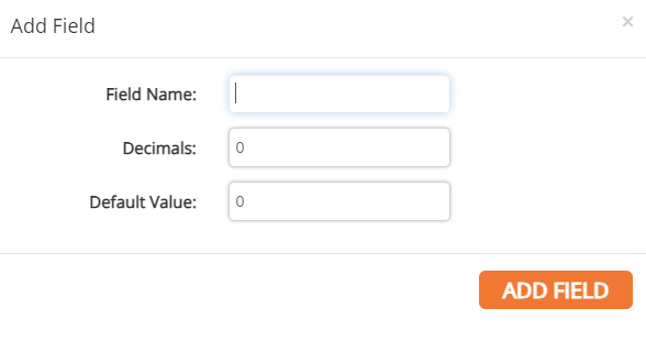 screenshot of the add numeric field form