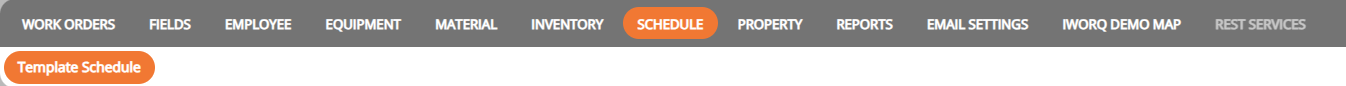 screenshot of the template schedule navigation bar