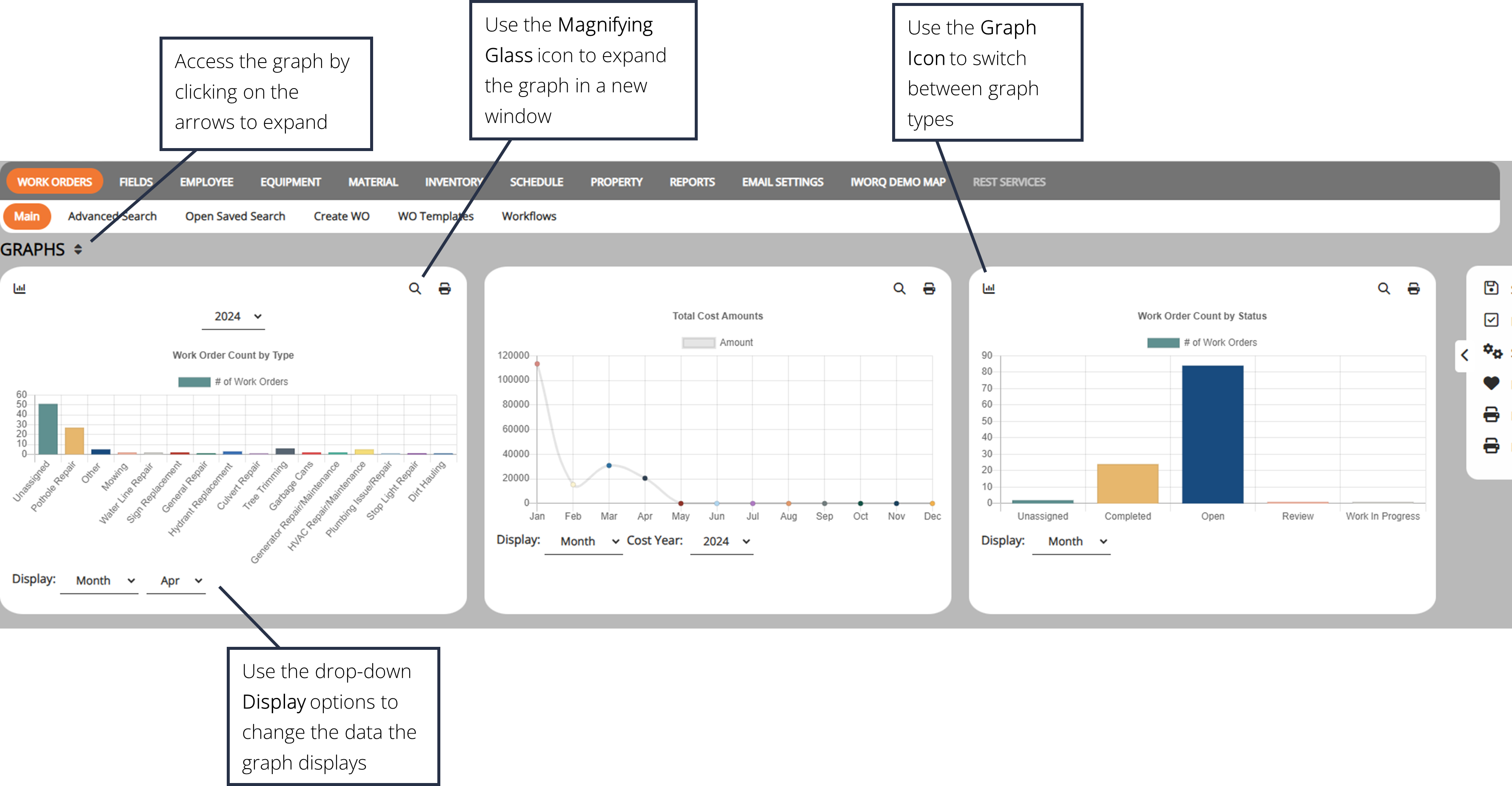 screenshot of the graph display feature