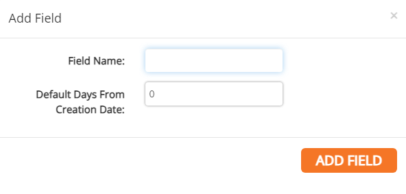 screenshot of the add date field form