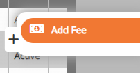 screenshot of the add fee side menu button