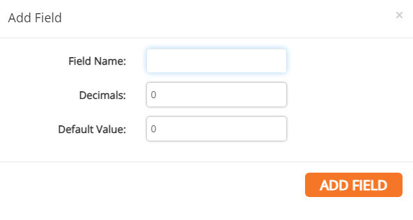 screenshot of the add numeric values field form