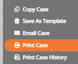 screenshot of the email case menu button