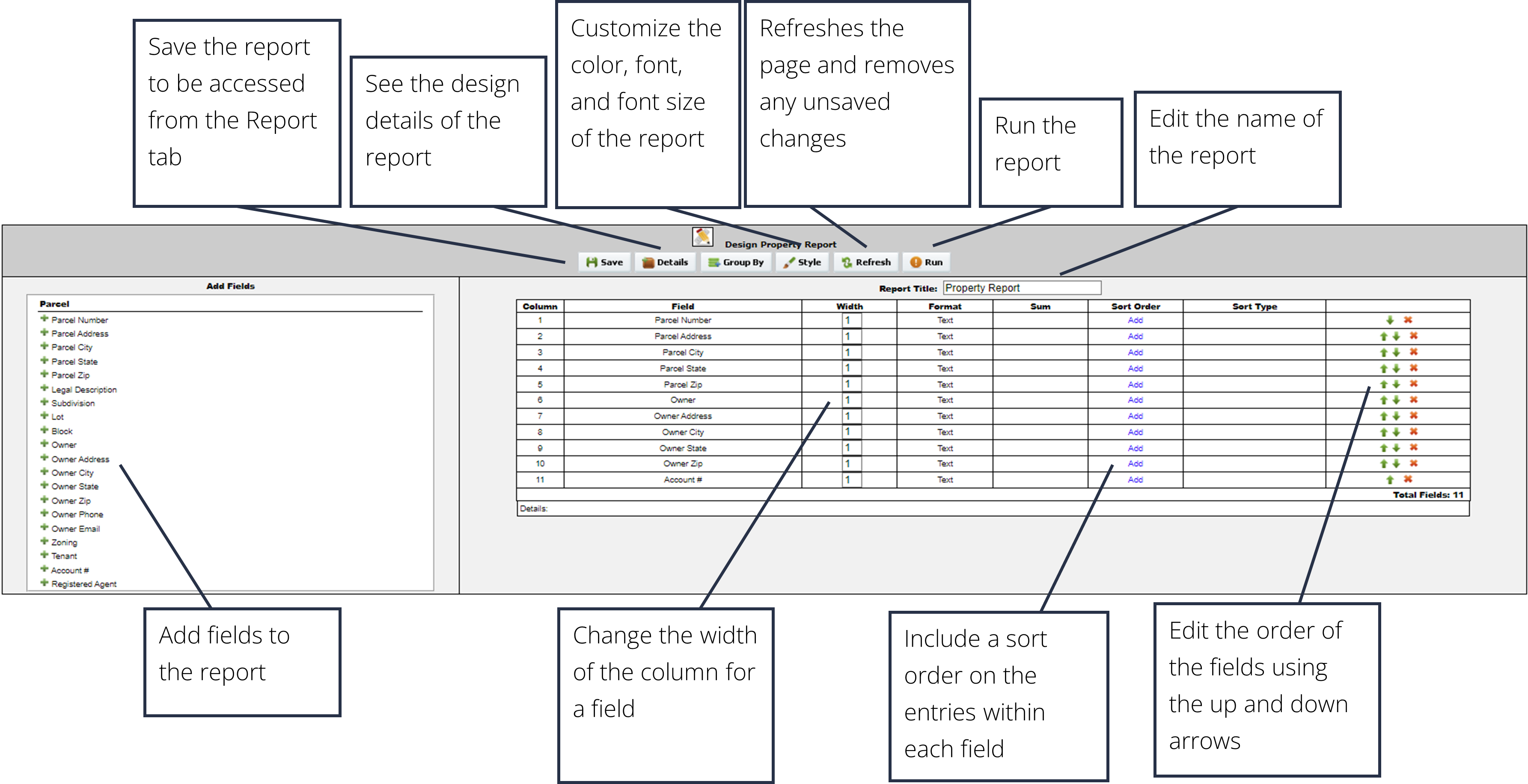 screenshot of the reports dashboard interface