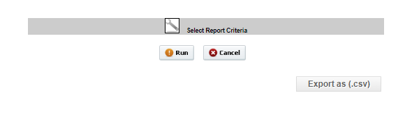 screenshot of the run report window