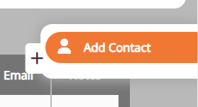 screenshot of the add contact side menu button