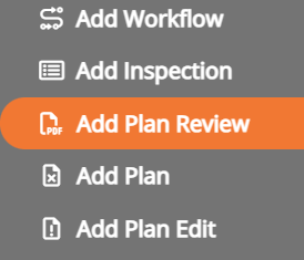 screenshot of the add plan review side menu bar