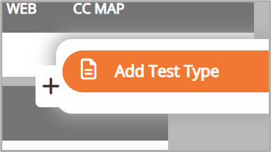 screenshot of the add test type side menu button