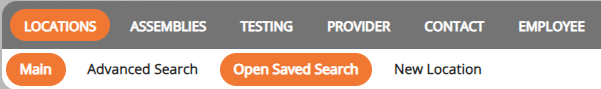 screenshot of the open save search navigation bar