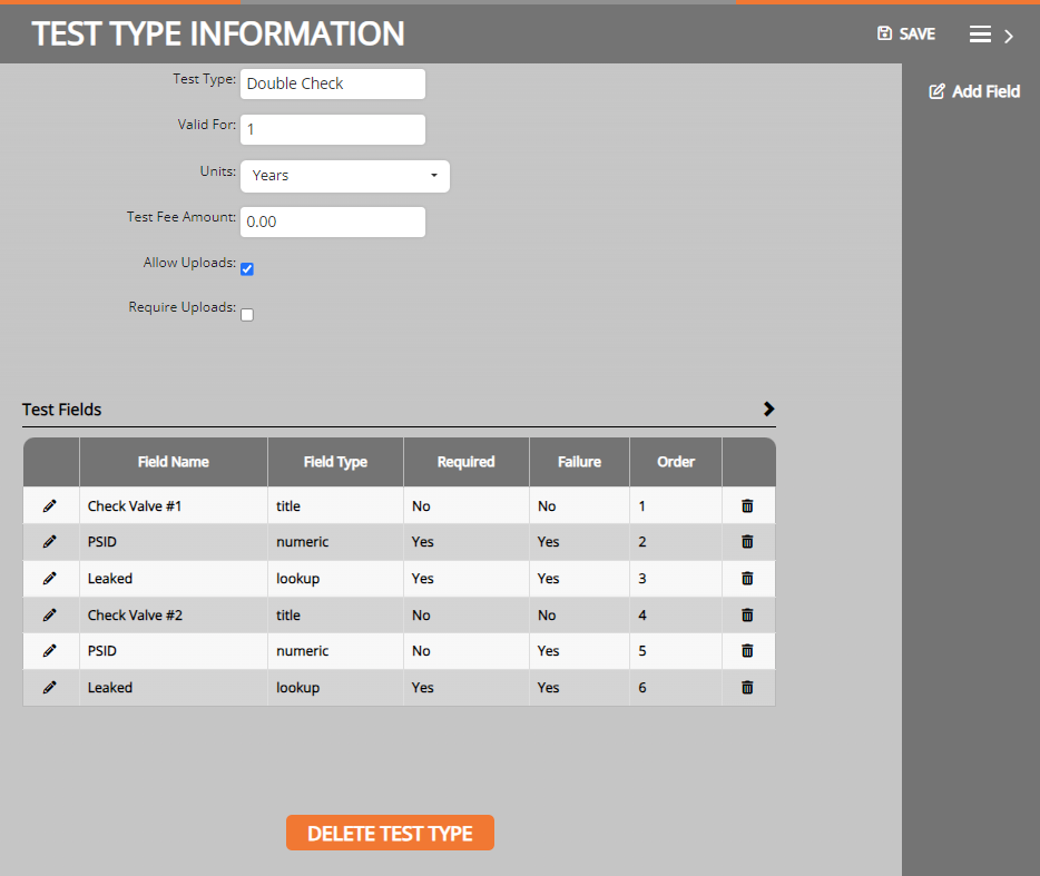 screenshot of the create permit form